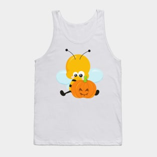 Halloween, Cute Bee, Pumpkin, Trick Or Treat, Boo Tank Top